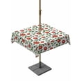 thumbnail image 1 of Outdoor Tablecloth with Umbrella Hole and Zipper, Valentine's Day Square Table Cloth 54x54 Inch Waterproof Tablecloth, Red Roses Leaves Botanical Spring Watercolor Picnic Table Cover for Patio, 1 of 7