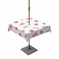 thumbnail image 1 of Outdoor Tablecloth with Umbrella Hole and Zipper, Valentine's Day Square Table Cloth 54x54 Inch Waterproof Tablecloth, Spring Roses Romantic Pink Bows Leaves Picnic Table Cover for Patio Camping, 1 of 7