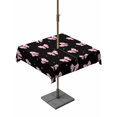thumbnail image 1 of Outdoor Tablecloth with Umbrella Hole and Zipper, Valentine's Day Square Table Cloth 60x60 Inch Waterproof Tablecloth, Pink Bows Shining Stars Modern Black Picnic Table Cover for Patio Camping, 1 of 7