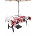thumbnail image 1 of Outdoor Tablecloth with Umbrella Hole and Zipper, Valentines Day Gnomes Rectangle Table Cloth 52x70 Inch Waterproof Tablecloth, Pink Red Love Heart Eucalyptus Picnic Table Cover for Patio Camping, 1 of 7
