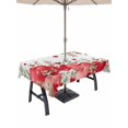 thumbnail image 1 of Outdoor Tablecloth with Umbrella Hole and Zipper, Valentines Love Heart Rectangle Table Cloth 60x120 Inch Waterproof Tablecloth, Red Eucalyptus Botanical Grey Plaid Picnic Table Cover for Patio, 1 of 7