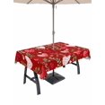 thumbnail image 1 of Outdoor Tablecloth with Umbrella Hole and Zipper, Valentines Rectangle Table Cloth 60x102 Inch Waterproof Tablecloth, Pink Red Love Heart Spring Green Botanical Picnic Table Cover for Patio Camping, 1 of 7