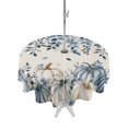 thumbnail image 1 of Outdoor Tablecloth with Umbrella Hole and Zipper, Vintage Fall Blue Round Table Cloth 60 Inch Waterproof Tablecloth, Thanksgiving Botanical Pumpkins Rustic Picnic Table Cover for Patio Camping, 1 of 7