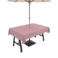 thumbnail image 1 of Outdoor Tablecloth with Umbrella Hole and Zipper, Vintage Nude Pink Rectangle Table Cloth 52x70 Inch Waterproof Tablecloth, Farmhouse Retro Solid Color Linen Texture Picnic Table Cover for Patio, 1 of 7
