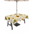 thumbnail image 1 of Outdoor Tablecloth with Umbrella Hole and Zipper, Vintage Sunflower Rectangle Table Cloth 60x84 Inch Waterproof Tablecloth, Summer Botanical Farmhouse Floral Picnic Table Cover for Patio Camping, 1 of 7