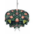 thumbnail image 1 of Outdoor Tablecloth with Umbrella Hole Zipper Vintage Tulip Flower Round Tablecloth 60" Waterproof Outside Table Cloth Abstract Ethnic Floral Birds Bohemia Patio Table Cover Tablecloths for Picnic, 1 of 8