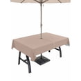 thumbnail image 1 of Outdoor Tablecloth with Umbrella Hole and Zipper, Warm Beige Rectangle Table Cloth 60x102 Inch Waterproof Tablecloth, Solid Color Farmhouse Beige Picnic Table Cover for Patio Camping, 1 of 7