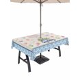 thumbnail image 1 of Outdoor Tablecloth with Umbrella Hole and Zipper, Watercolor Easter Rectangle Table Cloth 60x102 Inch Waterproof Tablecloth, Spring Rabbits Truck Eggs Flowers Blue Beige Picnic Table Cover for Patio, 1 of 7