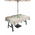 thumbnail image 1 of Outdoor Tablecloth with Umbrella Hole and Zipper, Watercolor Roses Rectangle Table Cloth 54x80 Inch Waterproof Tablecloth, Spring Flowers Leaves Butterflies Beige Picnic Table Cover for Patio Camping, 1 of 7