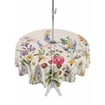thumbnail image 1 of Outdoor Tablecloth with Umbrella Hole and Zipper, Watercolor Wildflowers Round Table Cloth 54 Inch Waterproof Tablecloth, Farmhouse Botanical Flowers Herbs Picnic Table Cover for Patio Camping, 1 of 7