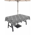 thumbnail image 1 of Outdoor Tablecloth with Umbrella Hole and Zipper, Wavy Lines Rectangle Table Cloth 60x102 Inch Waterproof Tablecloth, Abstract Minimalist Pattern Gray Picnic Table Cover for Patio Camping, 1 of 7