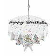 thumbnail image 1 of Outdoor Tablecloth with Umbrella Hole and Zipper, White Birthday Round Table Cloth 54 Inch Waterproof Tablecloth, Colorful Confetti Ribbons Polka Dots Classroom Picnic Table Cover for Patio Camping, 1 of 7