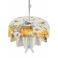 thumbnail image 1 of Outdoor Tablecloth with Umbrella Hole Zipper White Daisy Round Tablecloth 54" Waterproof Outside Table Cloth Spring Floral Elegant Pastoral Bees Watercolor Patio Table Cover Tablecloths for Picnic, 1 of 8