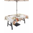 thumbnail image 1 of Outdoor Tablecloth with Umbrella Hole and Zipper, White Pumpkins Fall Rectangle Table Cloth 60x84 Inch Waterproof Tablecloth, Thanksgiving Summer Botanical Floral Leaf Picnic Table Cover for Patio, 1 of 7