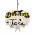 thumbnail image 1 of Outdoor Tablecloth with Umbrella Hole and Zipper, Yellow Black Buffalo Checkered Round Table Cloth 54 Inch Waterproof Tablecloth, Bones Cute Dogs Pets Picnic Table Cover for Patio Camping, 1 of 7