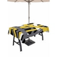 thumbnail image 1 of Outdoor Tablecloth with Umbrella Hole and Zipper, Yellow Black Geometric Rectangle Table Cloth 60x120 Inch Waterproof Tablecloth, Modern Art Abstract Grey Line Picnic Table Cover for Patio Camping, 1 of 7