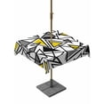 thumbnail image 1 of Outdoor Tablecloth with Umbrella Hole and Zipper, Yellow Black Geometric Square Table Cloth 54x54 Inch Waterproof Tablecloth, Abstract Art Modern Line Picnic Table Cover for Patio Camping, 1 of 7