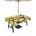 thumbnail image 1 of Outdoor Tablecloth with Umbrella Hole and Zipper, Yellow Geometric Rectangle Table Cloth 52x70 Inch Waterproof Tablecloth, Farmhouse Abstract Black White Striped Picnic Table Cover for Patio Camping, 1 of 7