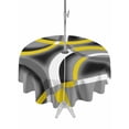 thumbnail image 1 of Outdoor Tablecloth with Umbrella Hole and Zipper, Yellow Geometric Round Table Cloth 60 Inch Waterproof Tablecloth, Gray Black Retro Abstract Stripes Lines Picnic Table Cover for Patio Camping, 1 of 7