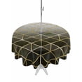thumbnail image 1 of Outdoor Tablecloth with Umbrella Hole and Zipper, Yellow Geometric Round Table Cloth 60 Inch Waterproof Tablecloth, Modern Abstract Gradient Marble Picnic Table Cover for Patio Camping, 1 of 7