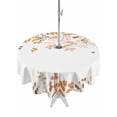 thumbnail image 1 of Outdoor Tablecloth with Umbrella Hole and Zipper, Yellow Leaves Round Table Cloth 54 Inch Waterproof Tablecloth, Summer Botanical Picnic Table Cover for Patio Camping, 1 of 7