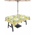 thumbnail image 1 of Outdoor Tablecloth with Umbrella Hole and Zipper, Yellow Lemon Rectangle Table Cloth 60x120 Inch Waterproof Tablecloth, Summer Watercolor Oil Painting Fruits Picnic Table Cover for Patio Camping, 1 of 7
