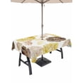 thumbnail image 1 of Outdoor Tablecloth with Umbrella Hole and Zipper, Yellow Ombre Spring Floral Rectangle Table Cloth 60x120 Inch Waterproof Tablecloth, Summer Botanical Flowers Picnic Table Cover for Patio Camping, 1 of 7