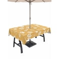 thumbnail image 1 of Outdoor Tablecloth with Umbrella Hole & Zipper, Yellow Orange Dog Paw Rectangle Tablecloth 60x84 Inch, Modern Geometric Abstract Aesthetics Patio Table Cover Waterproof Table Cloth for Picnic/Party, 1 of 7