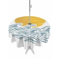 thumbnail image 1 of Outdoor Tablecloth with Umbrella Hole Zipper Yellow Sun Rise Round Tablecloth 54" Waterproof Outside Table Cloth Ocean Waves Coastal Abstract Art Patio Table Cover Tablecloths for Picnic Party, 1 of 8