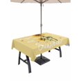 thumbnail image 1 of Outdoor Tablecloth with Umbrella Hole and Zipper, Yellow Sunshine Sunflower Rectangle Table Cloth 54x80 Inch Waterproof Tablecloth, Pastoral Bees Farmhouse Floral Picnic Table Cover for Patio Camping, 1 of 7