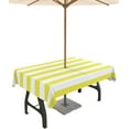thumbnail image 1 of Outdoor Tablecloth Yellow and White Stripes Rectangle Patio Tablecloths 60x120, Waterproof Table Cloths with Umbrella Hole and Zipper, Striped Simple Summer Table Cover for Outdoor Tables Garden, 1 of 6