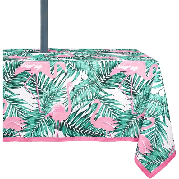 Outdoor Tablecloth with Umbrella Hole Umbrella Tablecloth Patio Tablecloths with Zipper for Courtyards, Terraces, and Beaches 60 x 84 in