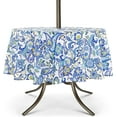 thumbnail image 1 of Outdoor Tablecloth with Umbrella Hole and Zipper, Spring/Summer Waterproof Table Cover for Picnic/BBQ/Garden(60" Round,Green Butterfly), 1 of 6