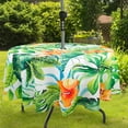 thumbnail image 1 of Outdoor Tablecloth with Umbrella Hole for Round Table 60x60inch Rainforest Patio Table Cloth with Zipper, 1 of 6