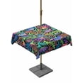 thumbnail image 1 of Outdoor Tablecloths with Umbrella Hole & Zipper, Abstract Flower 60x60 Inch Square Tablecloths, Spring Colorful Floral Leaf Plant Waterproof Table Cloth, Patio/Pool/Picnic Table Covers, 1 of 8