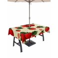 thumbnail image 1 of Outdoor Tablecloths with Umbrella Hole & Zipper, Beige Red Strawberry 54x80 Inch Tablecloth Rectangle, Spring Floral Watercolor Summer Botanical Waterproof Table Cloth, Patio/Pool Table Covers, 1 of 8
