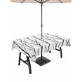 thumbnail image 1 of Outdoor Tablecloths with Umbrella Hole & Zipper, Black Branches Rectangle Tablecloth 52x70 Inch, Modern Abstract Art Forest Silhouettes Waterproof Table Cloth, Patio/Pool/Picnic Table Covers, 1 of 8