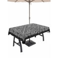 thumbnail image 1 of Outdoor Tablecloths with Umbrella Hole & Zipper, Black Flowers Tablecloth Rectangle 60x84 Inch, Spring Floral Farmhouse Retro Art Waterproof Table Cloth, Patio/Pool/Picnic Table Covers, 1 of 8