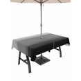 thumbnail image 1 of Outdoor Tablecloths with Umbrella Hole & Zipper, Black Grey Ombre 60 x102 Inch Rectangle Tablecloths, Modern Abstract Art Texture Waterproof Table Cloth, Patio/Pool/Picnic Table Covers, 1 of 8