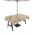 thumbnail image 1 of Outdoor Tablecloths with Umbrella Hole & Zipper, Black Khaki Rectangle Tablecloth 52x70 Inch, Spring Flora Waterproof Table Cloth, Patio/Pool/Picnic Table Covers, 1 of 8