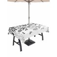 thumbnail image 1 of Outdoor Tablecloths with Umbrella Hole & Zipper, Black Leaves Rectangle Tablecloth 52x70 Inch, Summer Botanical Waterproof Table Cloth, Patio/Pool/Picnic Table Covers, 1 of 8