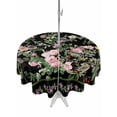 thumbnail image 1 of Outdoor Tablecloths with Umbrella Hole & Zipper, Black Spring Floral Round Tablecloth 54 Inch, Elegant Pastoral Flowers Birds Watercolor Waterproof Table Cloth, Patio/Pool/Picnic Table Covers, 1 of 8