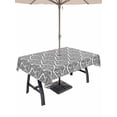 thumbnail image 1 of Outdoor Tablecloths with Umbrella Hole & Zipper, Black White Rectangle Tablecloth 52x70 Inch, Modern Abstract Art Farmhouse Waterproof Table Cloth, Patio/Pool/Picnic Table Covers, 1 of 8