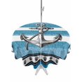 thumbnail image 1 of Outdoor Tablecloths with Umbrella Hole & Zipper, Blue Anchor Round Tablecloths 60 Inch, Nautical Summer Beach Coastal Ocean Art Waterproof Table Cloth, Patio/Pool/Picnic Table Covers, 1 of 8