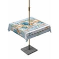 thumbnail image 1 of Outdoor Tablecloths with Umbrella Hole & Zipper, Blue Beach Coastal 60x60 Inch Square Tablecloths, Nautical Shell Starfish Coral Summer Waterproof Table Cloth, Patio/Pool/Picnic Table Covers, 1 of 8