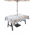 thumbnail image 1 of Outdoor Tablecloths with Umbrella Hole & Zipper, Blue Beige Coastal Rectangle Tablecloth 60x120 Inch, Beach Starfish Summer Eucalyptus Retro Waterproof Table Cloth, Patio/Pool/Picnic Table Covers, 1 of 8