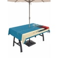 thumbnail image 1 of Outdoor Tablecloths with Umbrella Hole & Zipper, Blue Daisy Vase 60 x102 Inch Rectangle Tablecloths, Spring Floral Modern Art Waterproof Table Cloth, Patio/Pool/Picnic Table Covers, 1 of 8