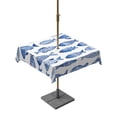 thumbnail image 1 of Outdoor Tablecloths with Umbrella Hole & Zipper, Blue Fish Scale 60x60 Inch Square Tablecloths, Coastal Nautical Undersea Cute Sketch Waterproof Table Cloth, Patio/Pool/Picnic Table Covers, 1 of 8