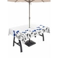 thumbnail image 1 of Outdoor Tablecloths with Umbrella Hole & Zipper, Blue Flowers Tablecloth Rectangle 60x84 Inch, Spring Modern Simple Botanical Floral Plants Waterproof Table Cloth, Patio/Pool/Picnic Table Covers, 1 of 8