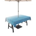 thumbnail image 1 of Outdoor Tablecloths with Umbrella Hole & Zipper, Blue Grey Summer Tablecloth Rectangle 60x84 Inch, Farmhouse Beach Blue Wooden Waterproof Table Cloth, Patio/Pool/Picnic Table Covers, 1 of 8